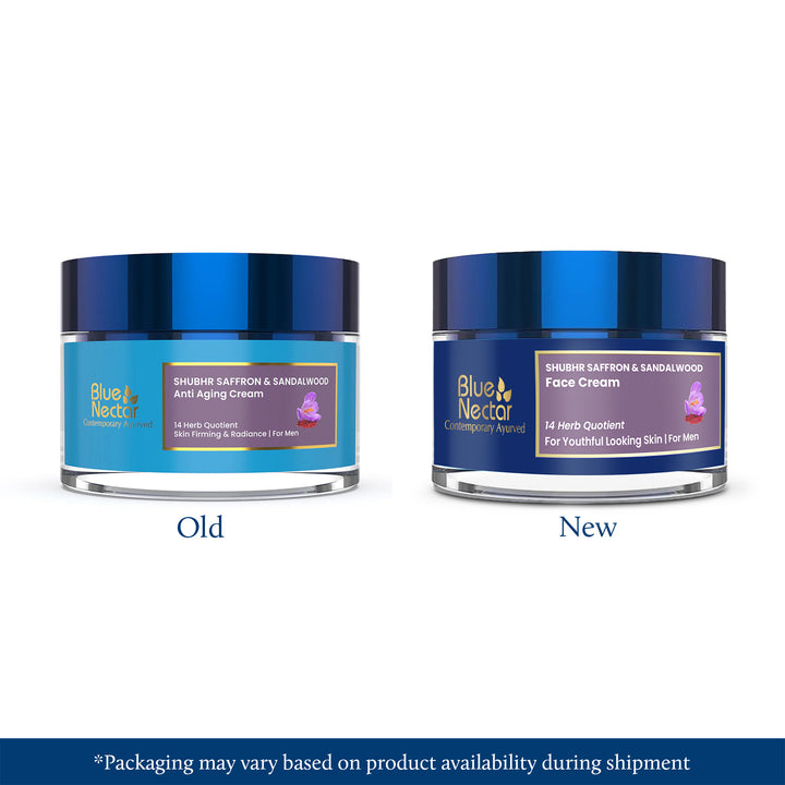 Shubhr Saffron & Sandalwood Anti Aging Cream for Men(14 Herbs, 1.76 oz)