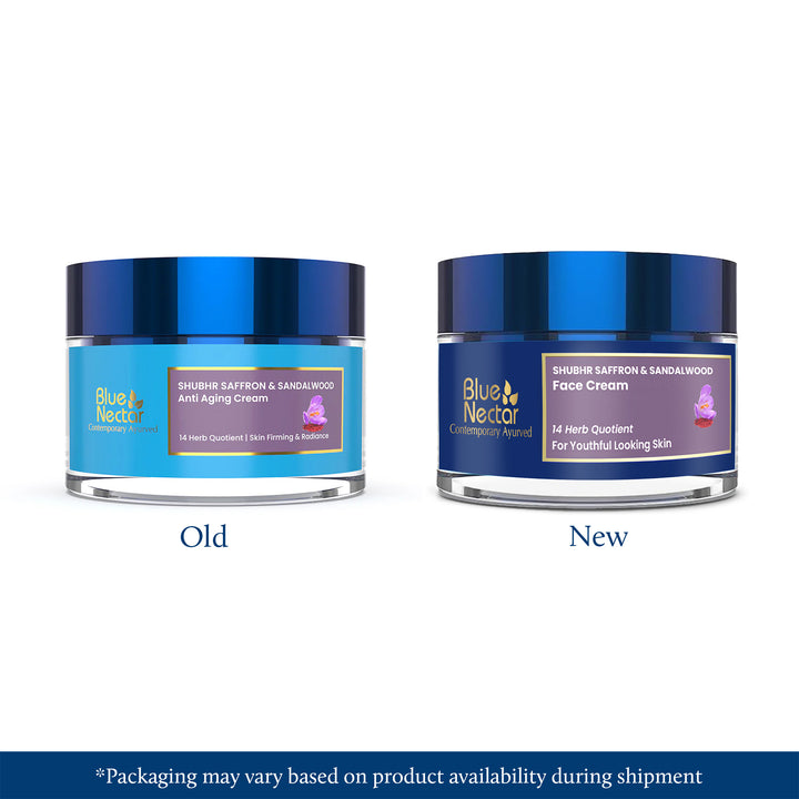 Natural Anti-aging Cream for Women with Saffron and Sandalwood (14 Herbs, 1.7oz)